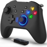 Forty4 Wireless Gaming Controller, Dual-Vibration Joystick Gamepad Computer Game Controller for PC Windows 7/8/10, PS3, Switch- Black