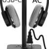 KAFRI RGB Headphone Stand with USB Charger Desk Gaming Headset Holder Hanger Rack with 3 USB Charging Port and 2 Outlet - Suitable for Gamer Desktop Table Game Earphone Accessories Boyfriend Gift