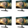 Packard Bell 24 Inch Monitor, 4 Pack, Slim Bezel AirFrame Desktop Monitor, FHD 1080p Monitor, VESA Mounting, Tilt Adjustment, Ultra-Slim Bezel, HDMI and VGA for Home or Office Use - Black